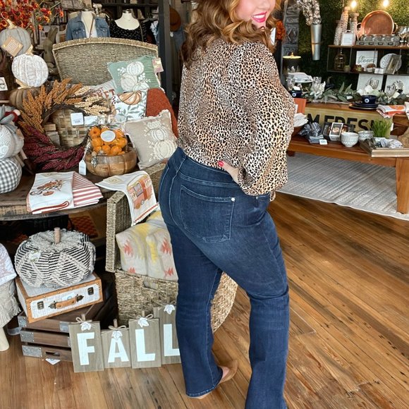 Judy Blue Plus Size Slim Bootcut Jeans-Dark Wash - Picture 2 of 2